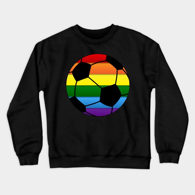 Soccer Gay Pride Lgbt Rainbow Flag Crewneck Sweatshirt by jrgmerschmann